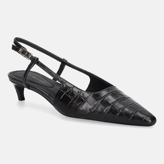 Tommy Hilfiger CROC SLINGBACK SLANTED HEEL İnce Topuklu Deri Ayakkabı