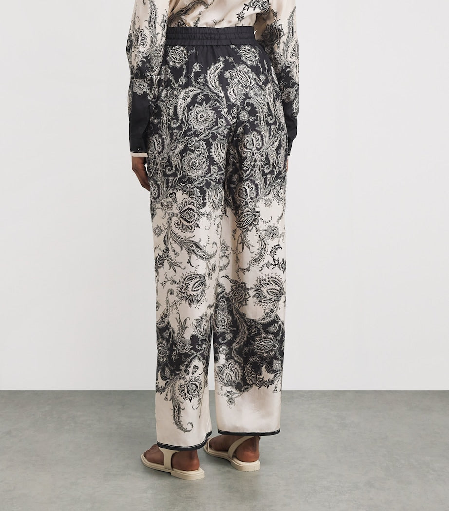 Silk Rhiannon Wide-Leg Trousers