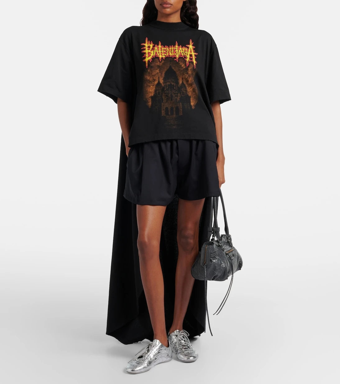 Balenciaga - تي شيرت من القطن بطبعة