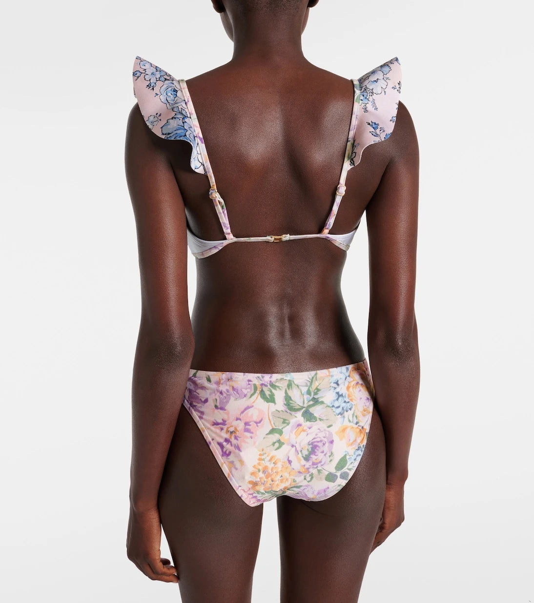 Zimmermann - Halliday ruffled floral bikini top