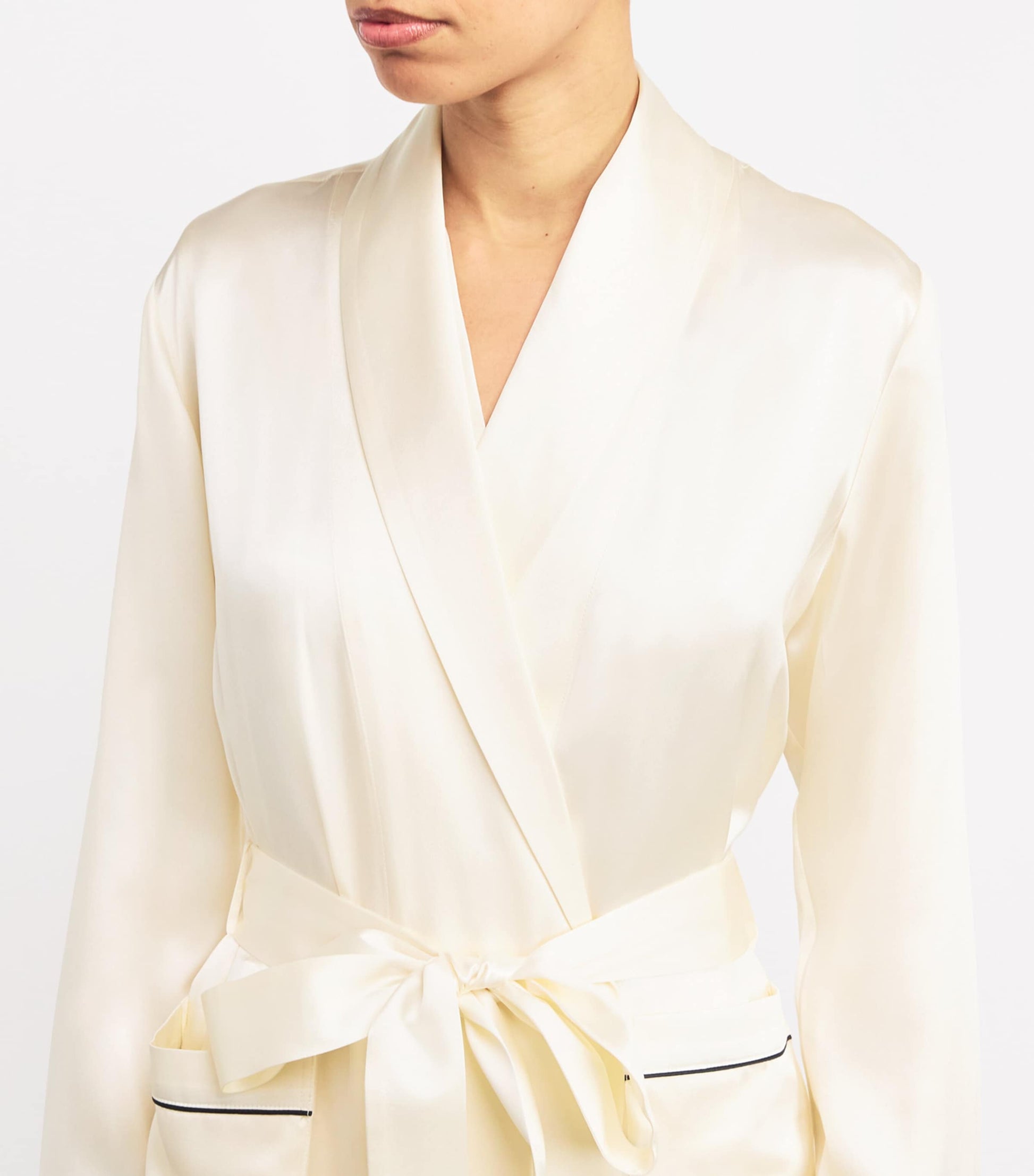 Ivory Silk Satin Robe