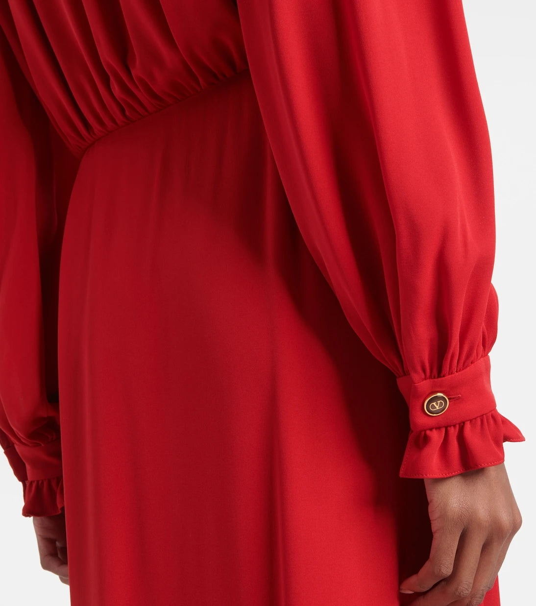 Valentino - Ruffled silk georgette midi dress