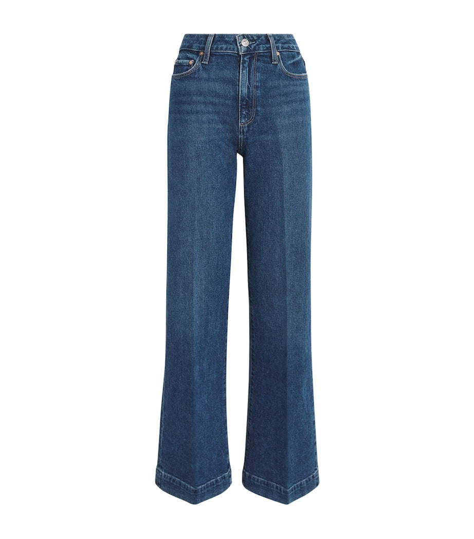 PAIGE Navy Leenah Wide-Leg Jeans
