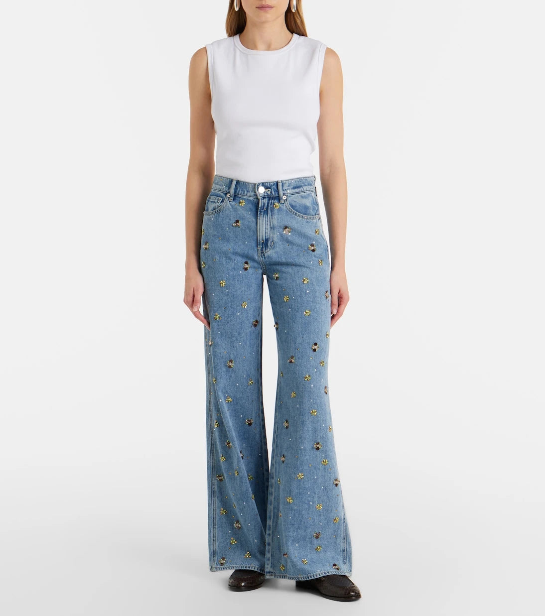 Veronica Beard - Kasey embellished flared jeans