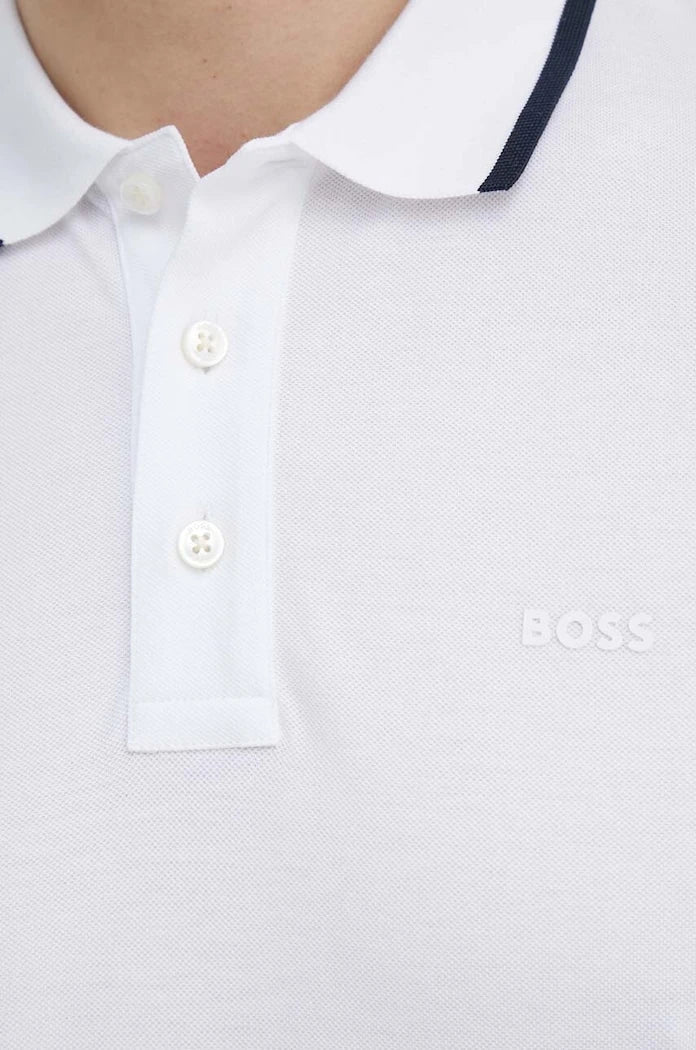 BOSS erkek pamuklu yakalı tişört Parlay 190