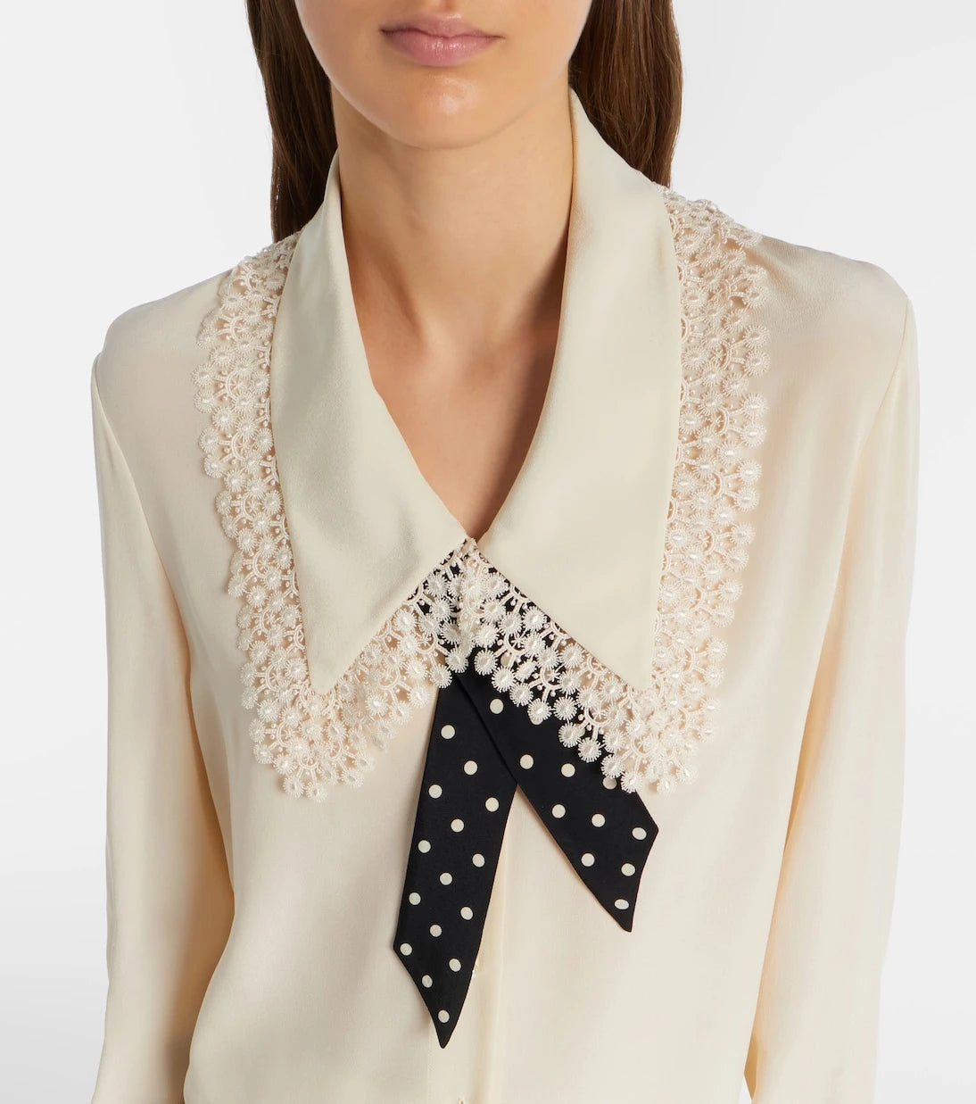 Valentino - Ruffled silk crêpe de chine blouse