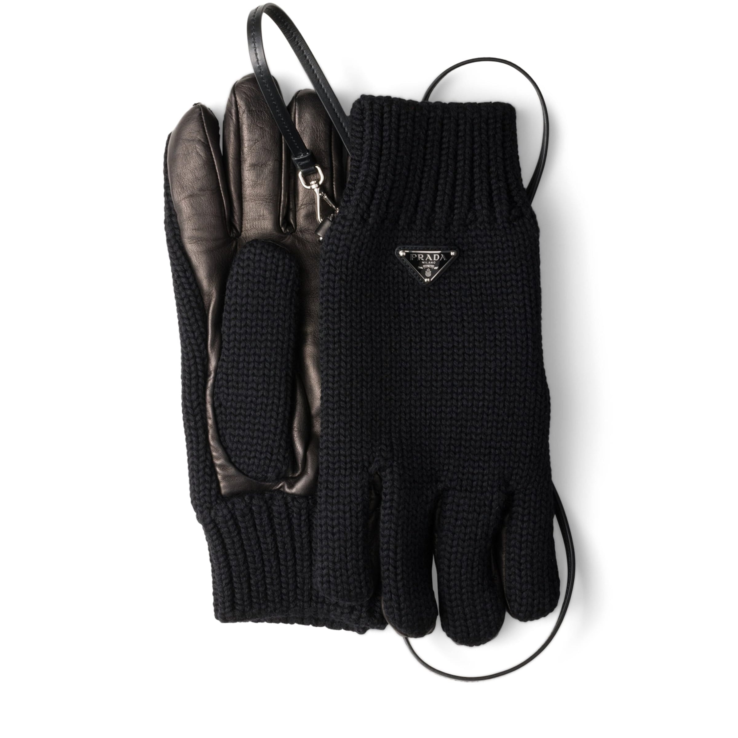 Virgin Wool Nappa Leather-Trimmed Gloves