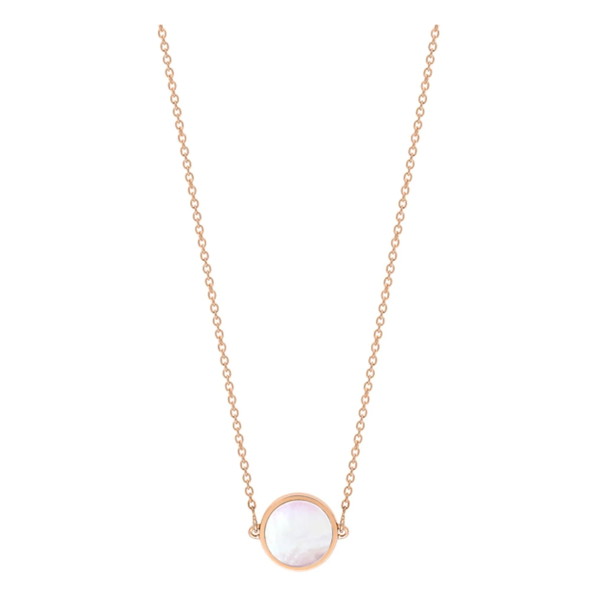 Ginette NY - Disc Mini Ever necklace | Pink Mother-of-pearl