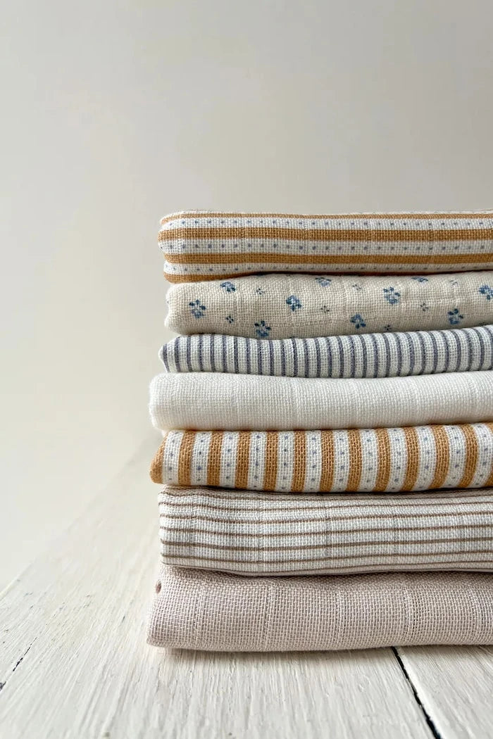 Cam Cam Copenhagen Pamuk Bebek Örtüsü Classic Stripes Camel 2'li