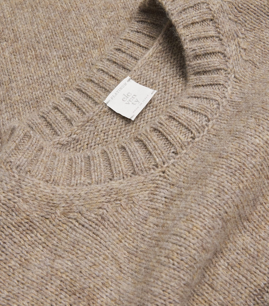 Eleventy Grey Wool Crew-Neck Sweater
