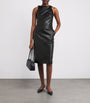 Adam Lippes Black Lambskin Hailee Midi Dress