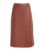 Yves Salomon Red Lambskin Wrap Skirt