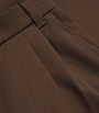 Wool Straight-Leg Trousers DARK BROWN