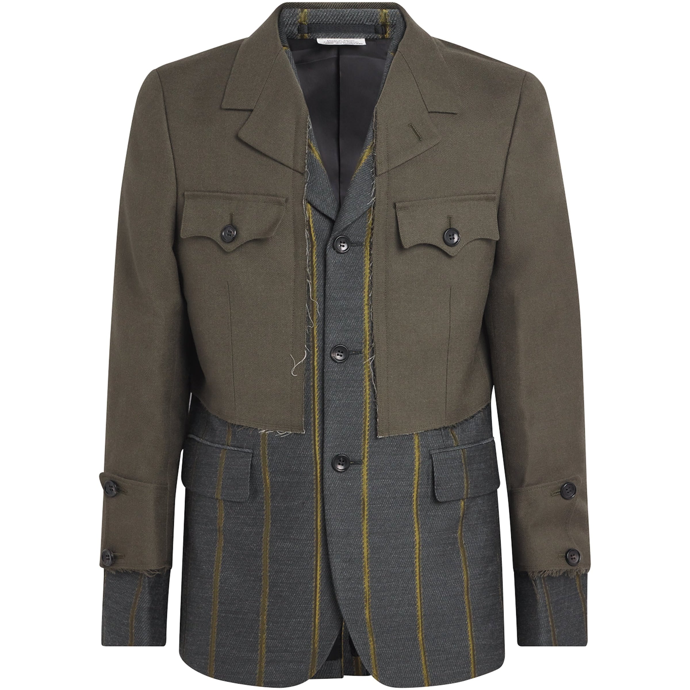 Comme Des Garçons Homme Plus Multi Deconstructed Stripe Military Blazer