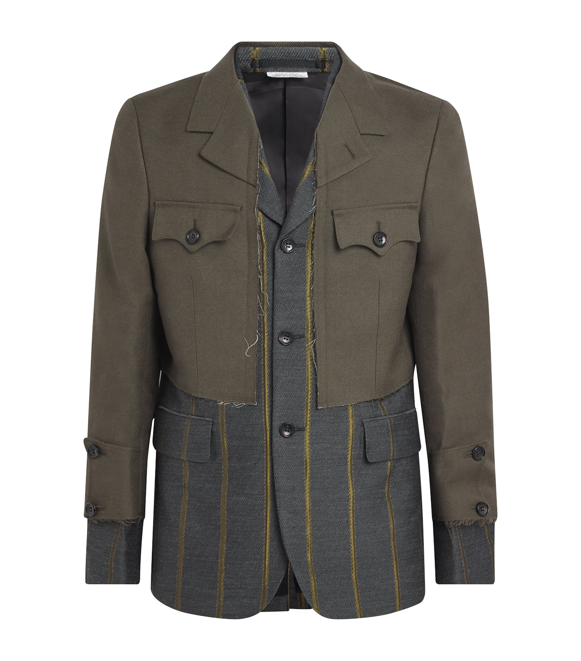 Comme Des Garçons Homme Plus Multi Deconstructed Stripe Military Blazer