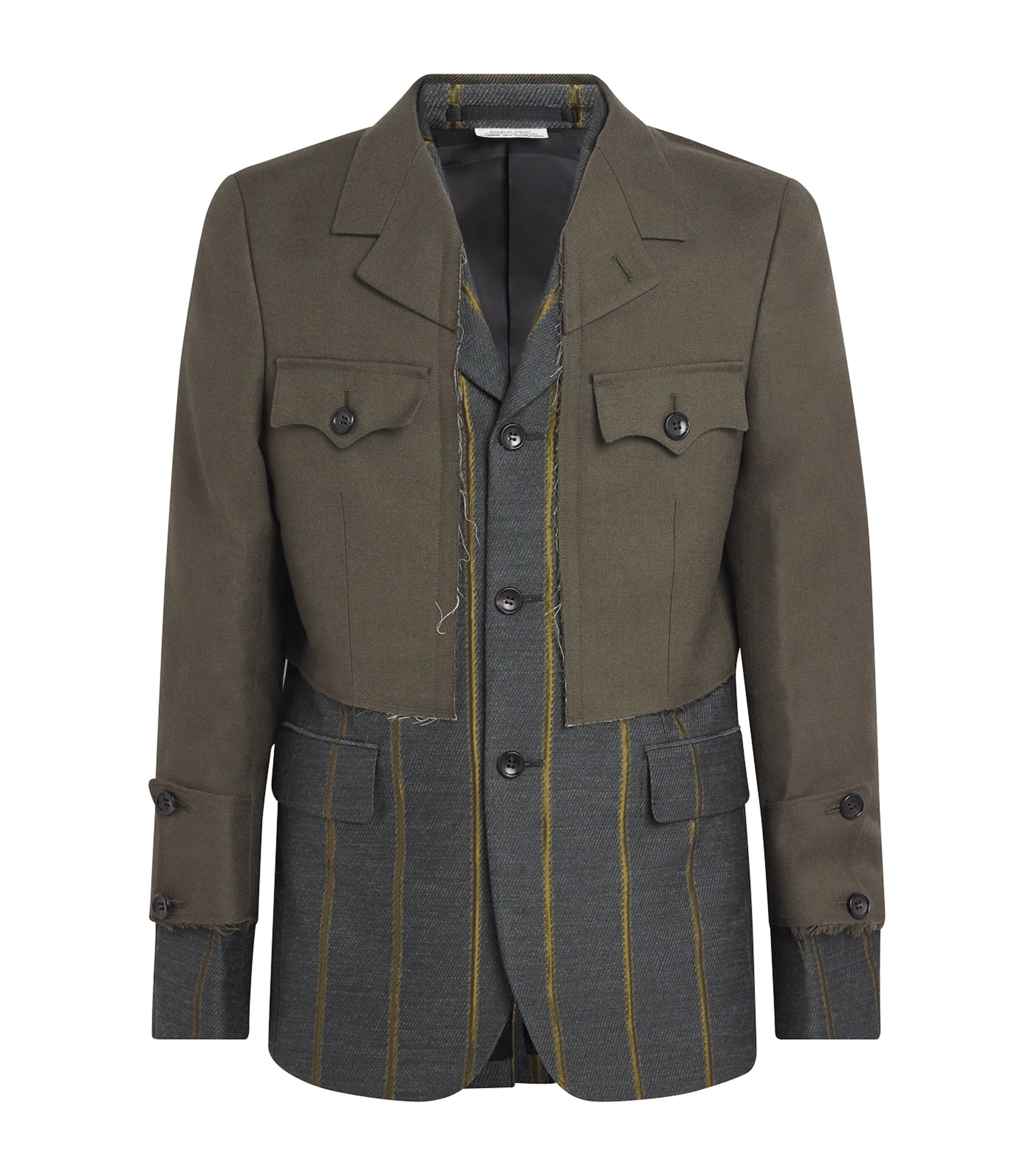 Comme Des Garçons Homme Plus Multi Deconstructed Stripe Military Blazer