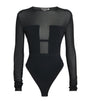 Nensi Dojaka Black Long-Sleeve Angular Bodysuit