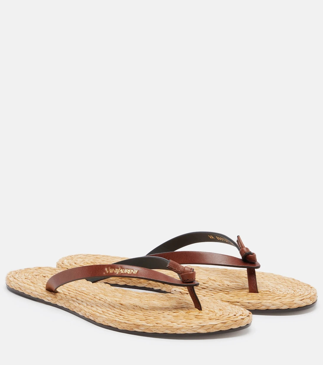 Saint Laurent - Pool leather-trimmed thong sandals