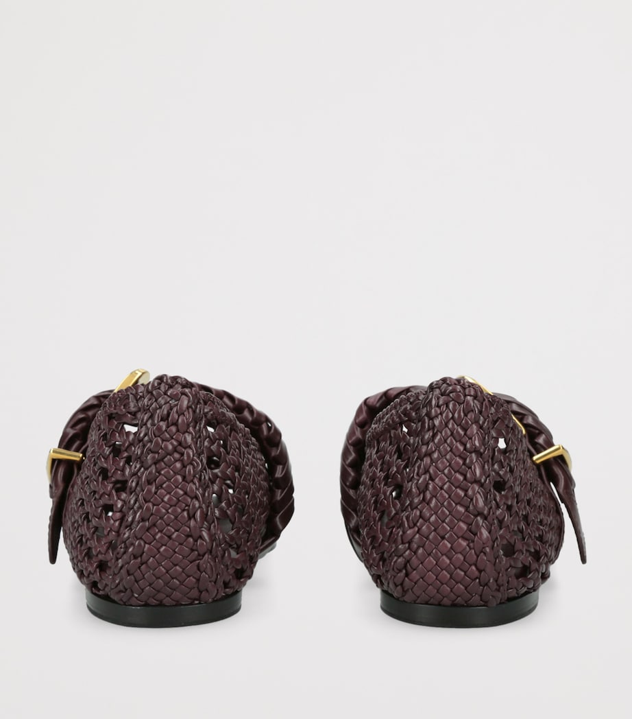 Brown Calf Leather Helix Ballet Flats