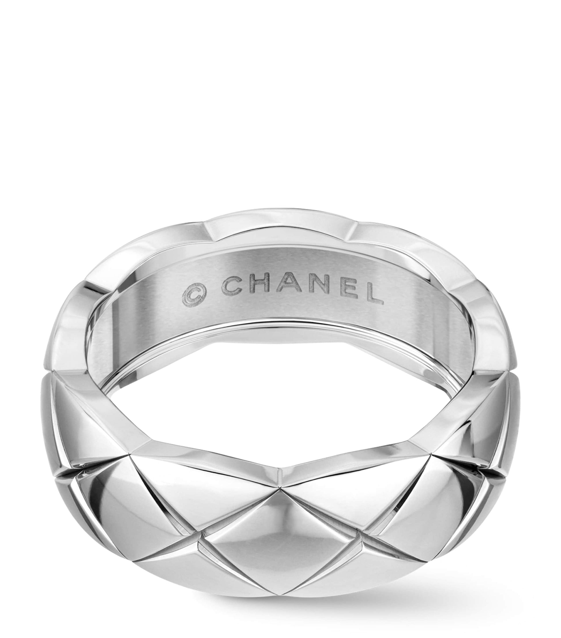 CHANEL Small White Gold Coco Crush Ring