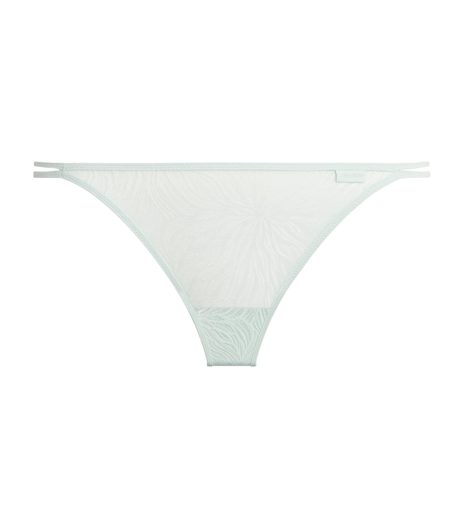 Calvin Klein Blue Sheer Marquisette Thong