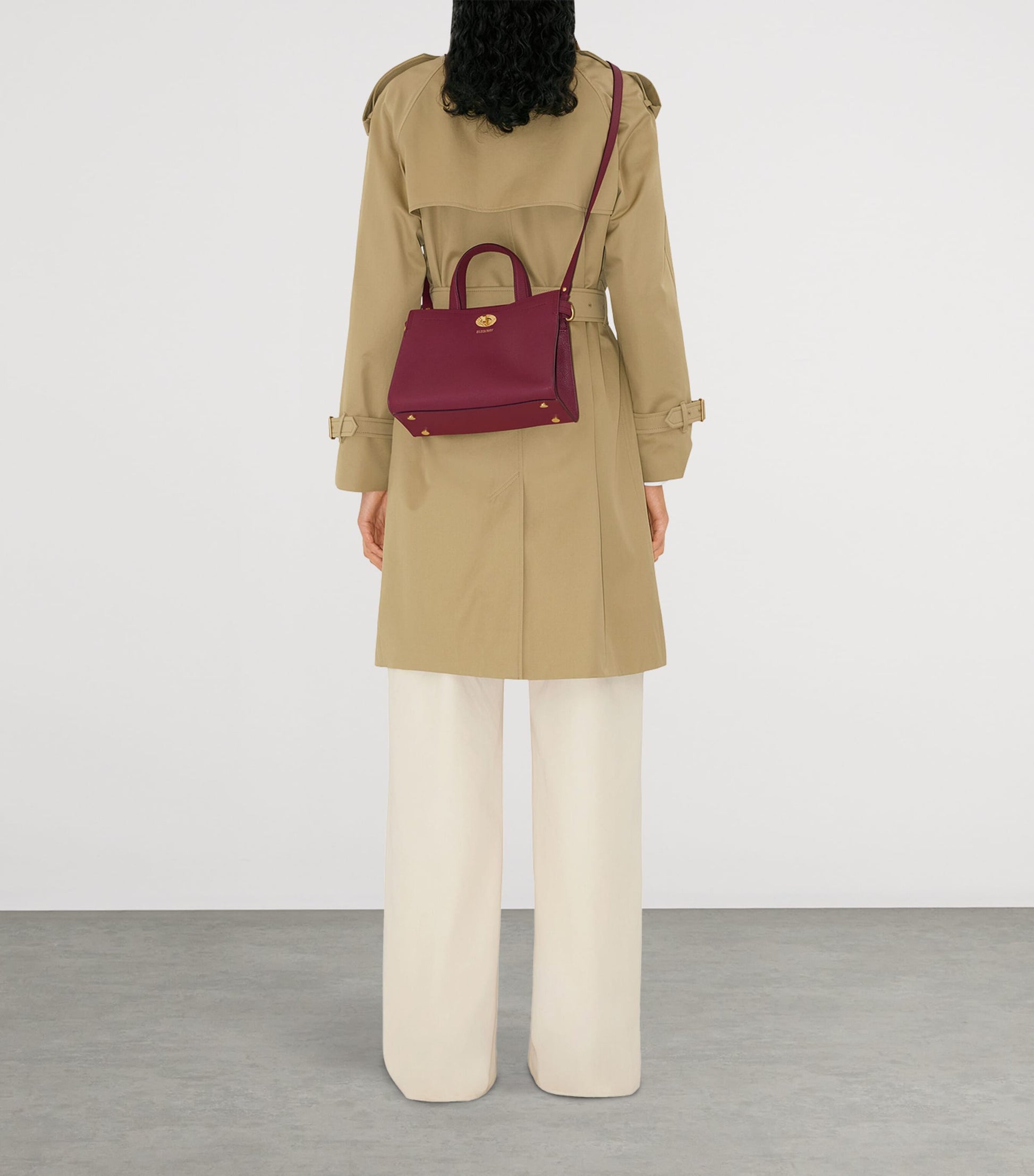 Burberry Burgundy Mini Calfskin Cotswolds Tote Bag