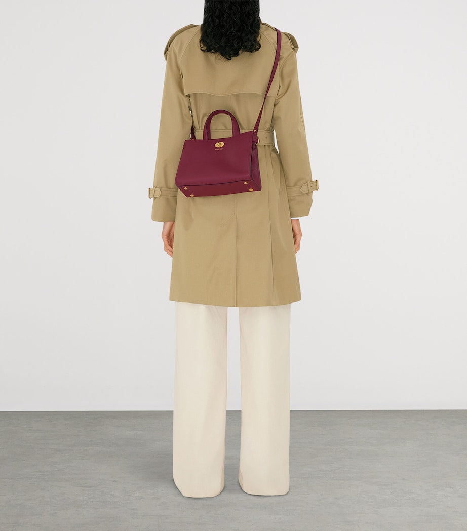 Burberry Burgundy Mini Calfskin Cotswolds Tote Bag