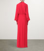 Valentino Red Silk Maxi Shirt Dress