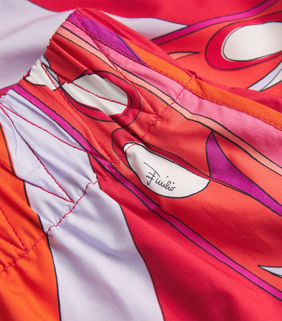 Multi Cotton Marmo Print Shorts