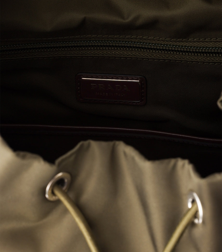 Re-Nylon and Leather Backpack