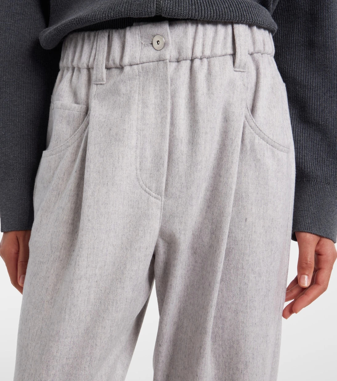 Brunello Cucinelli - Monili wool tapered pants