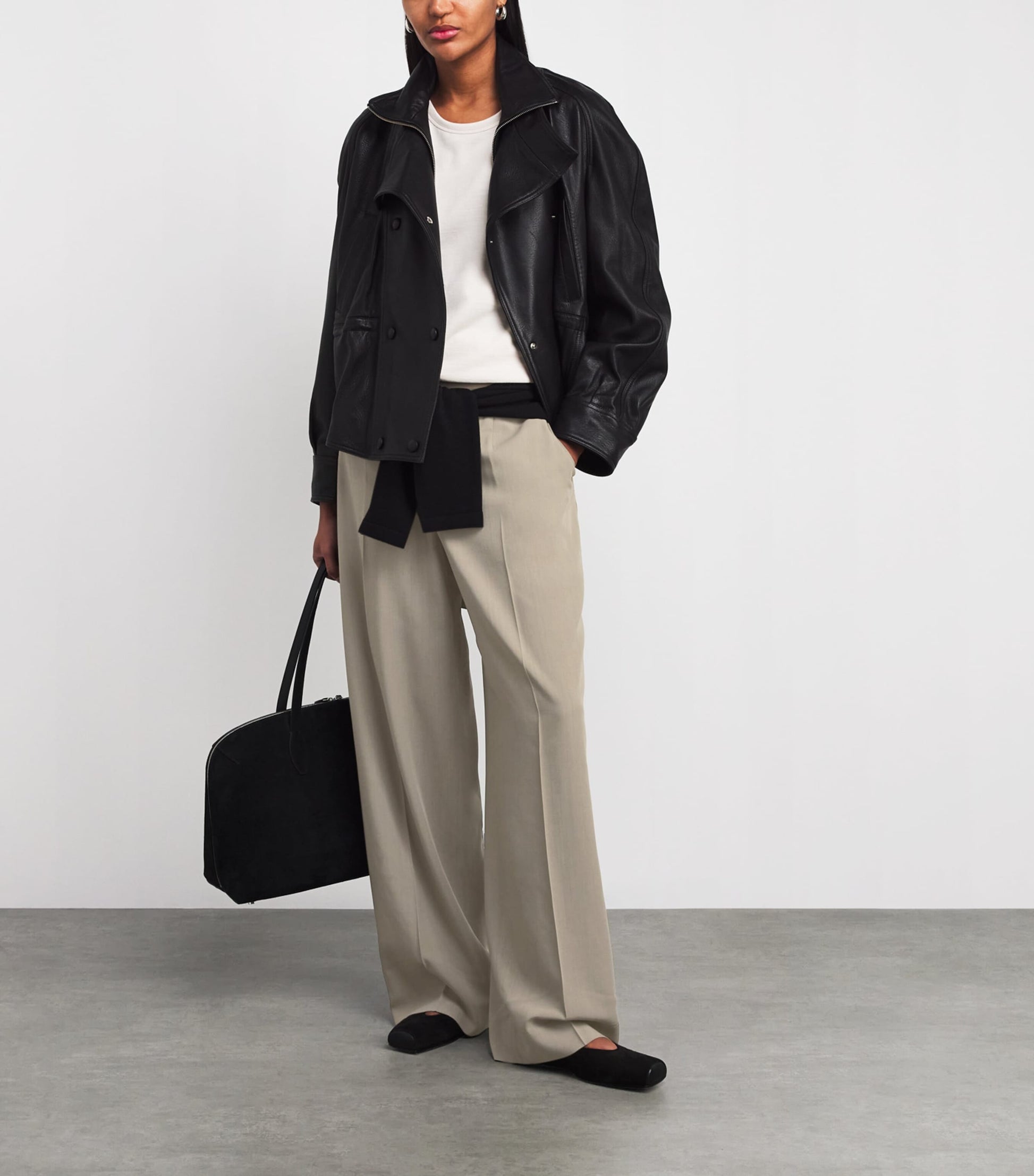 Toteme Beige Wide-Leg Tailored Trousers