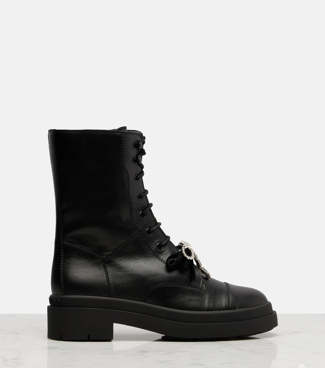 Jimmy Choo - Averi bow-detail leather lace-up boots