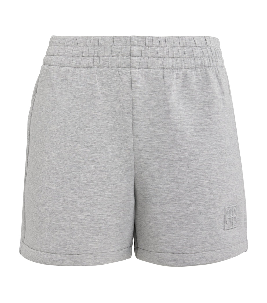 Grey Stretch-Jersey Heather Sweatshorts