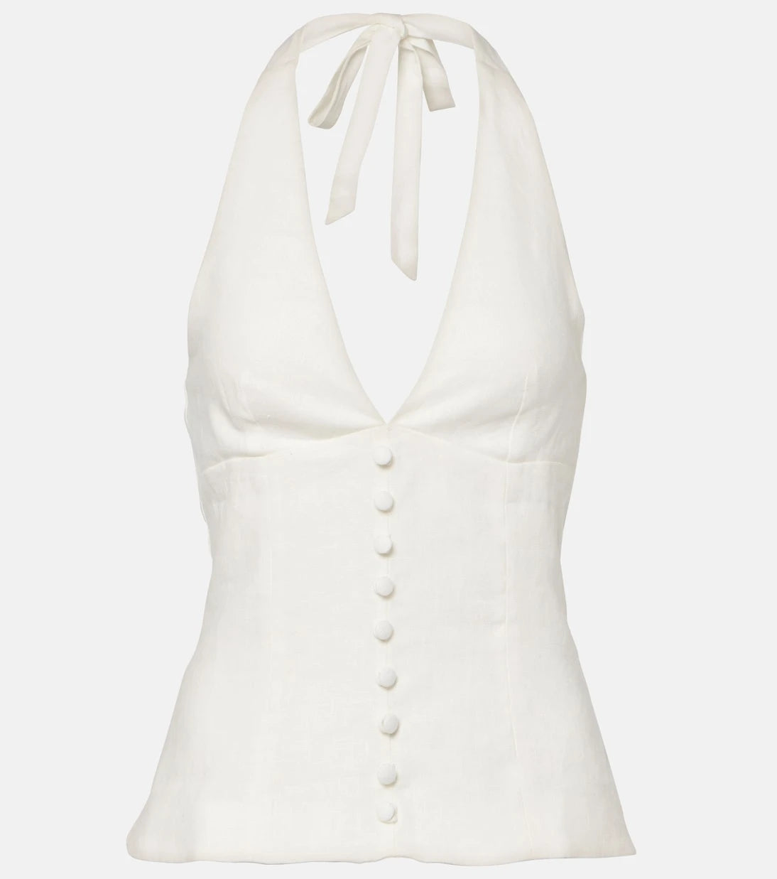 Faithfull - Marie shirred halterneck linen top