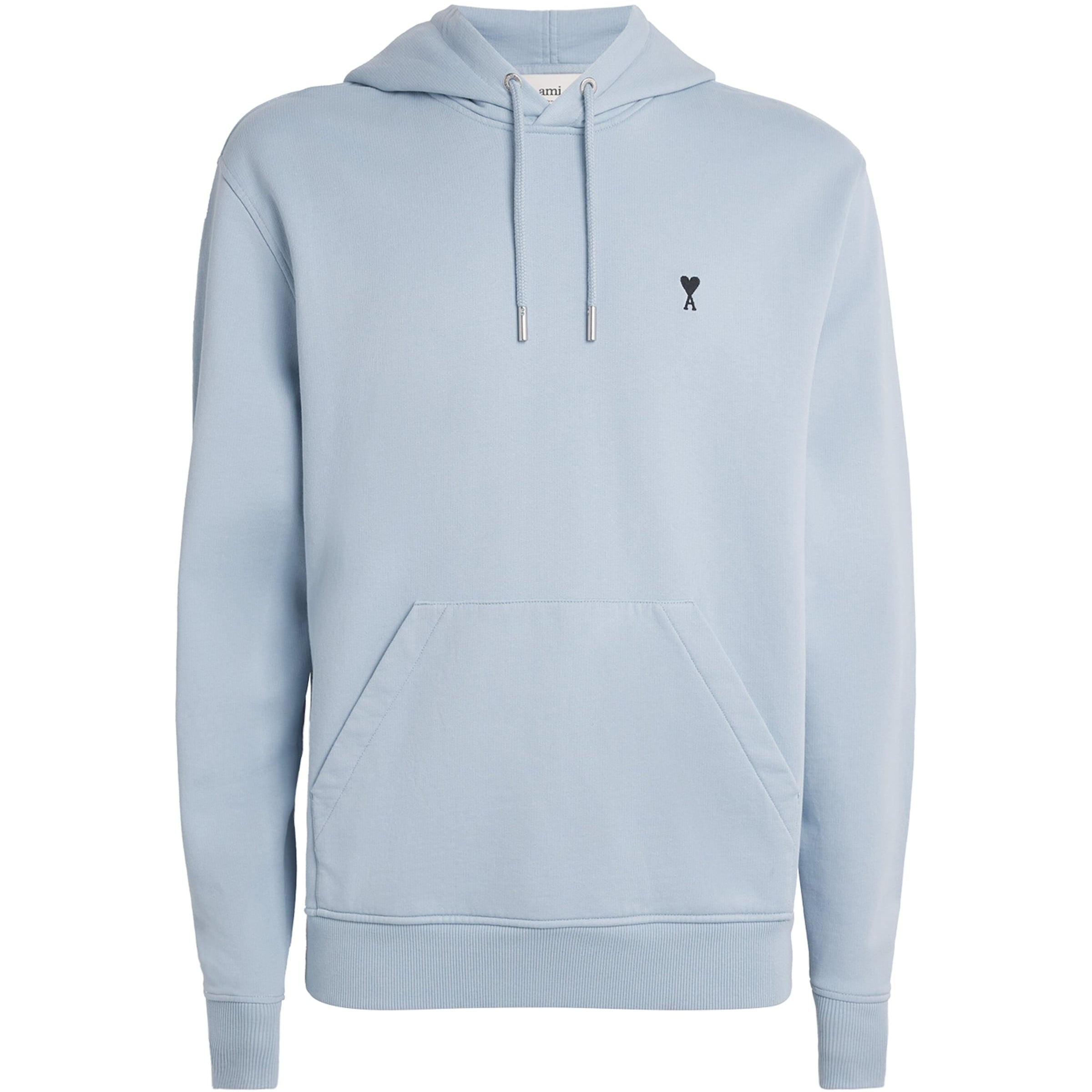 Blue Cotton Embroidered Ami De Coeur Logo Hoodie