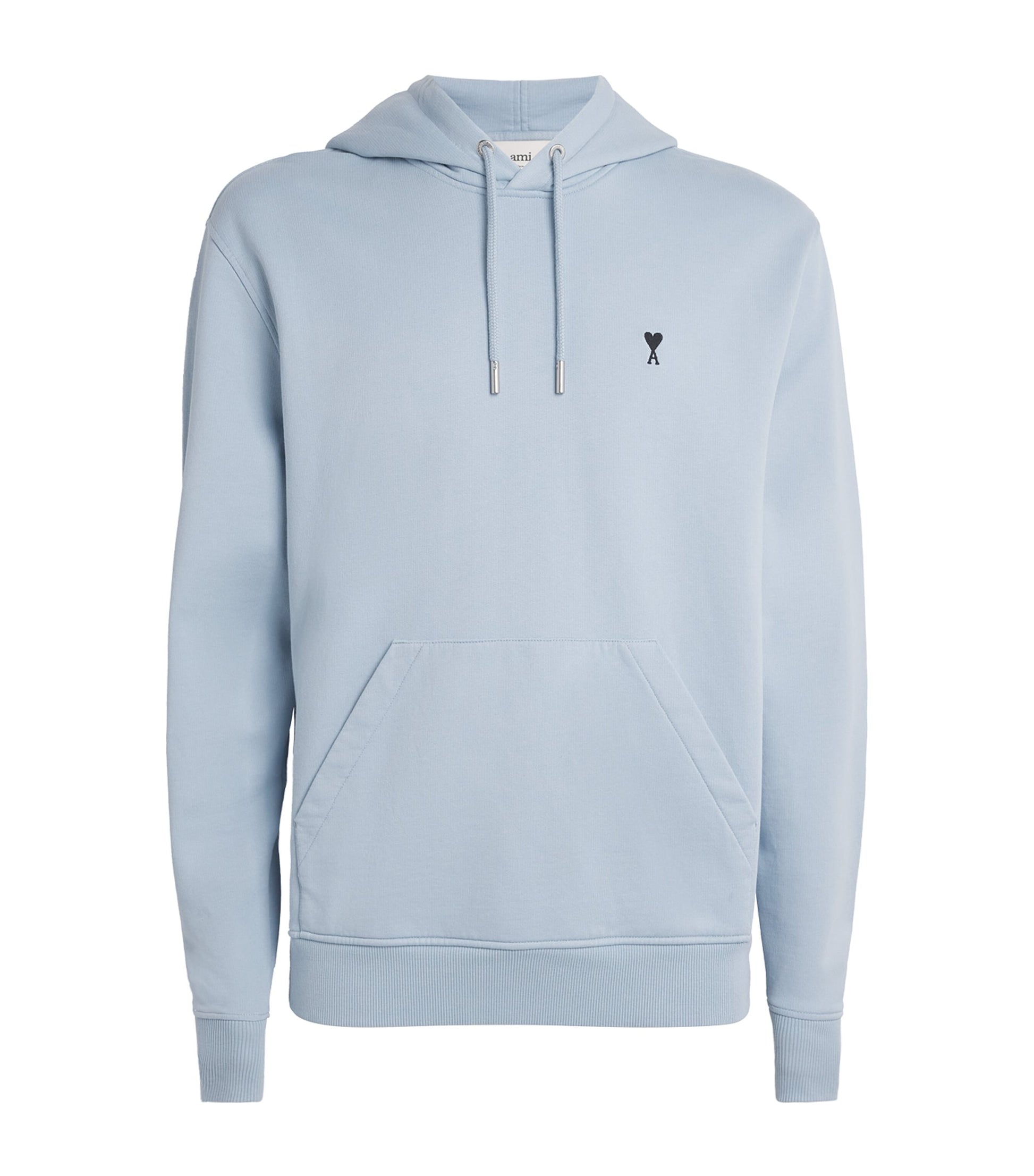 Blue Cotton Embroidered Ami De Coeur Logo Hoodie