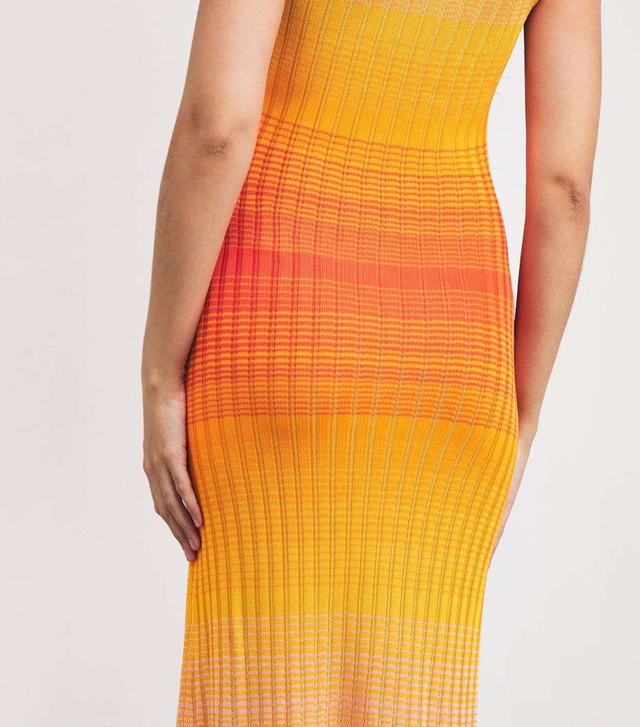 Yellow Tie-Dye Knitted Maxi Dress