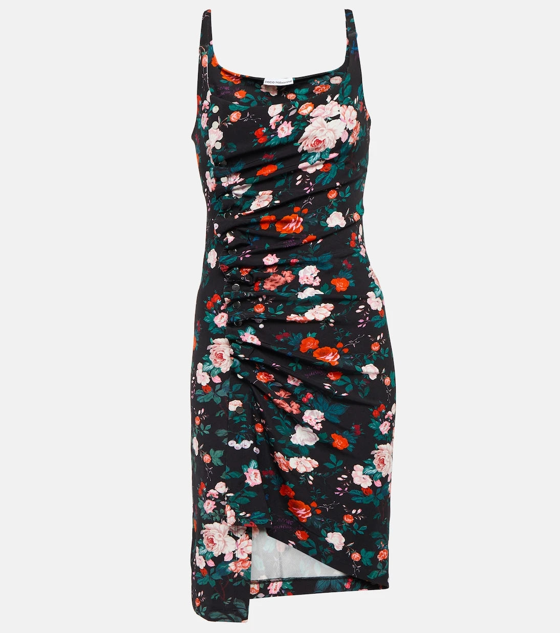 Rabanne - Floral ruched jersey minidress