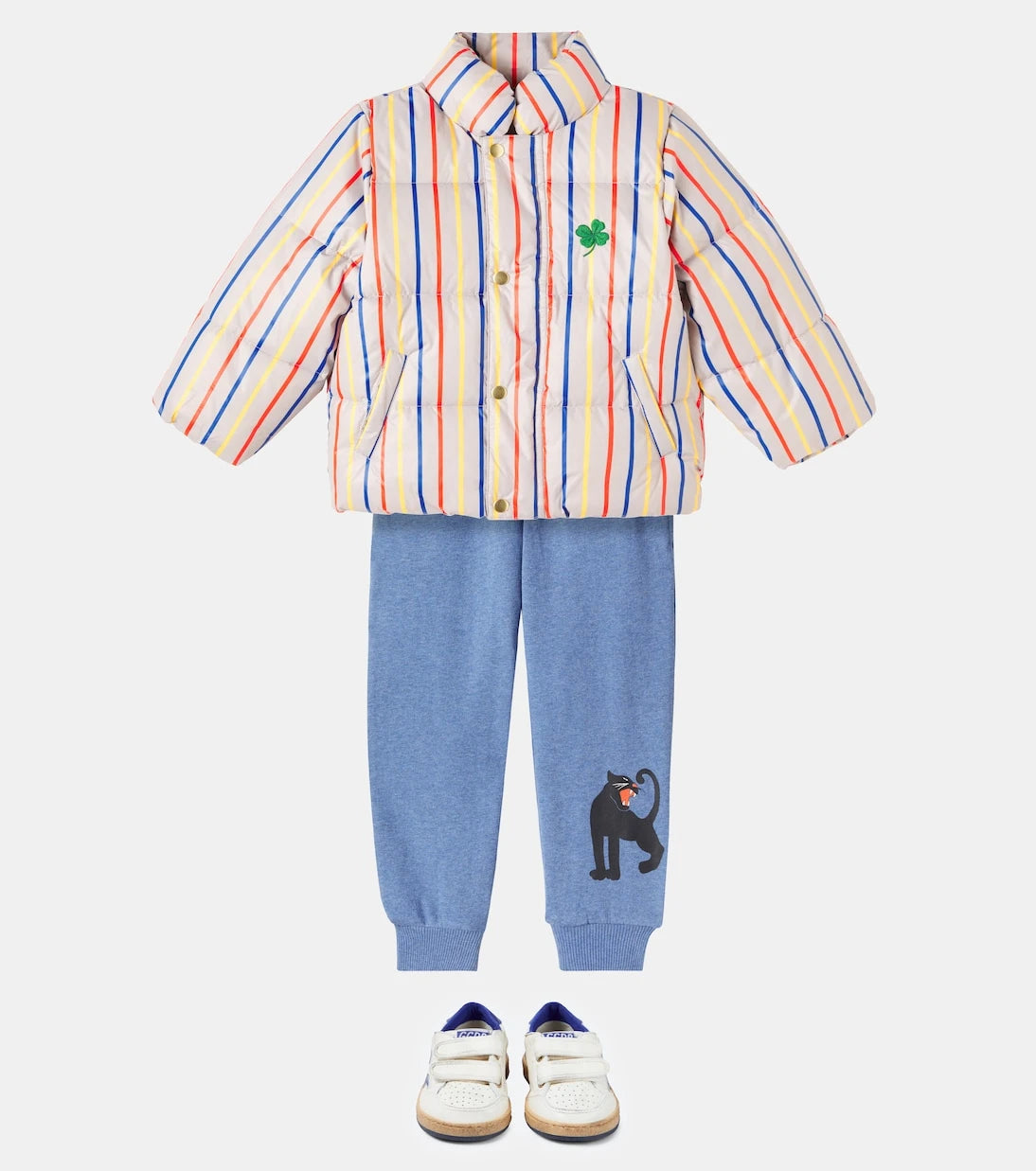 Mini Rodini - Clover striped puffer jacket