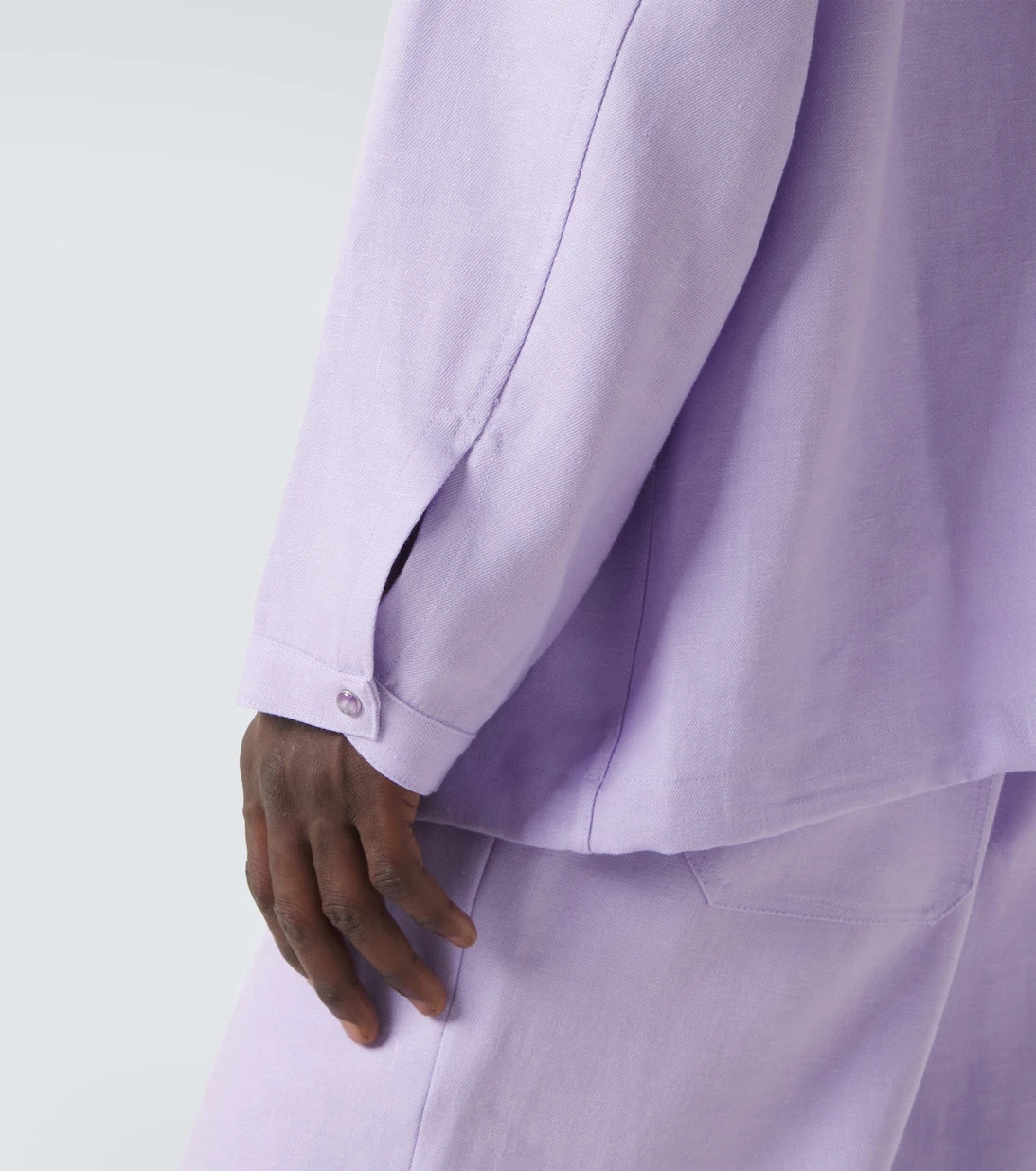 God's True Cashmere - Hooded linen jacket with amethyst