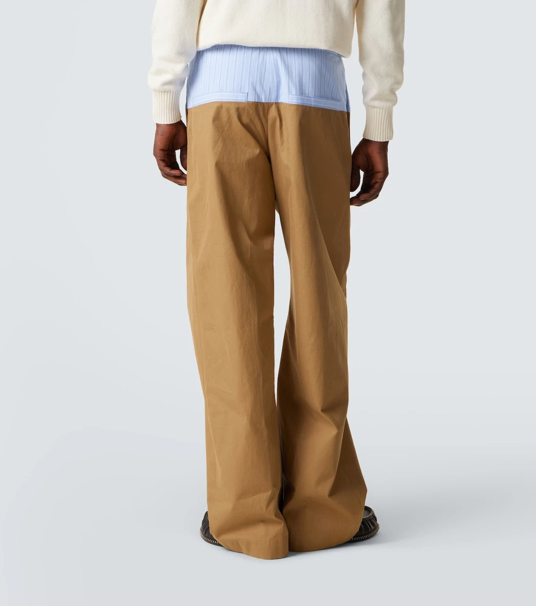 Dries Van Noten - Paneled cotton twill wide-leg pants