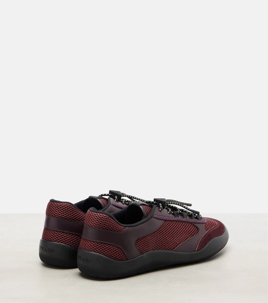 Prada - Speedrock leather-trimmed sneakers