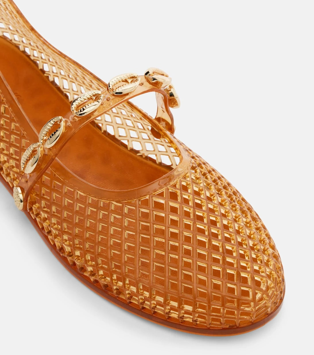 Ancient Greek Sandals - حذاء إيرو الباليه المسطح الشبكي المطرز