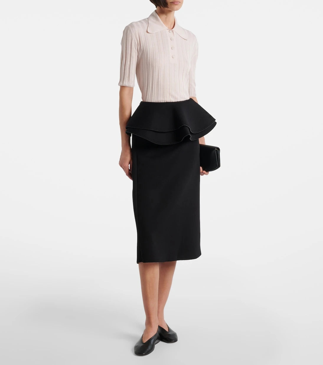 Plan C - Ribbed-knit wool polo shirt