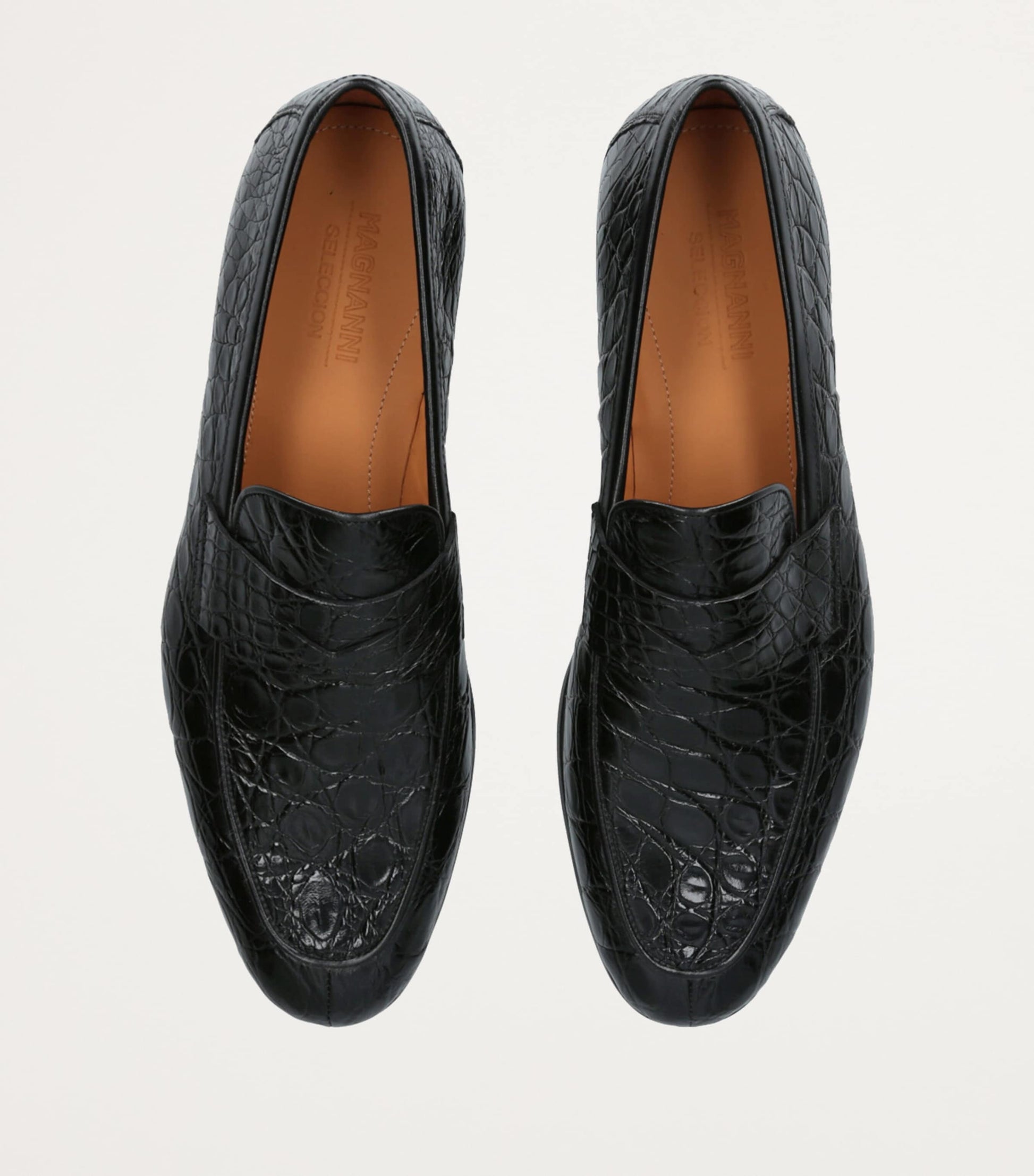 Crocodile Leather Penny Loafers