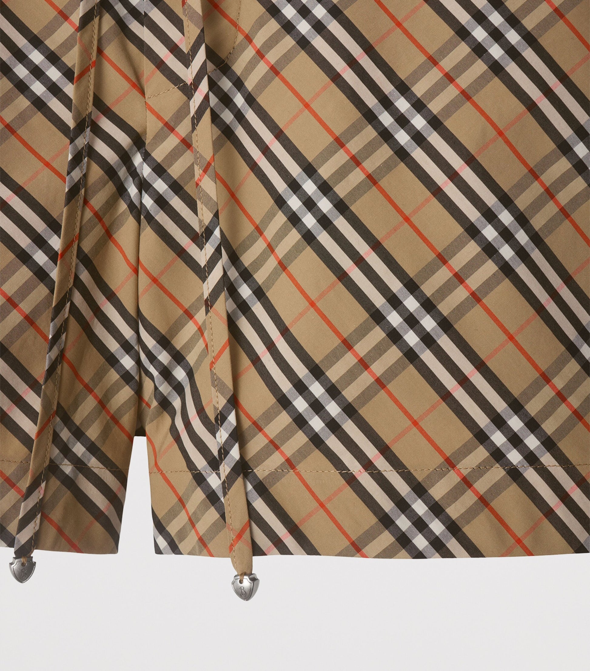 Beige Cotton Check Pyjama Shorts