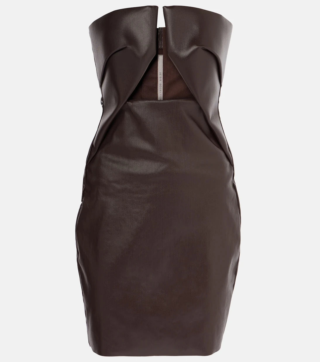 Rick Owens - Prong cutout coated denim bustier dress