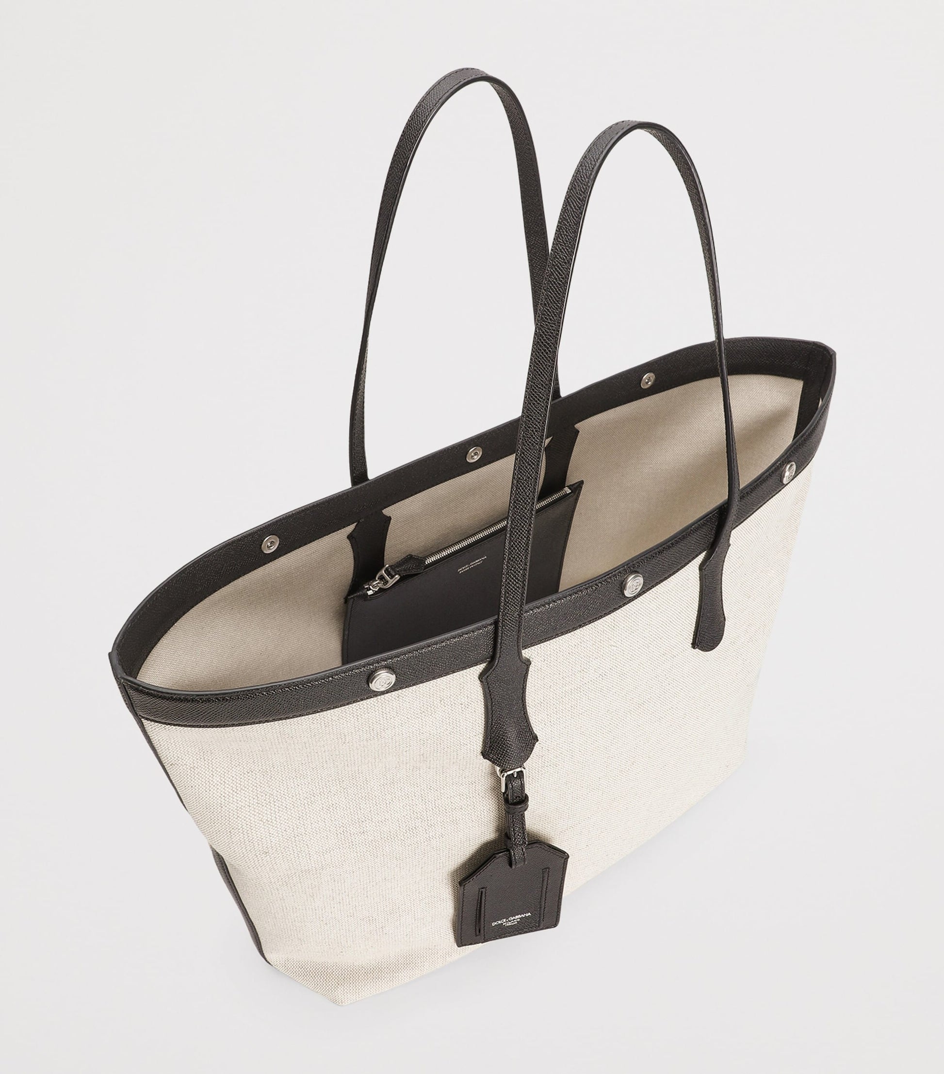 Dolce & Gabbana Canvas-Calfskin Tote Bag