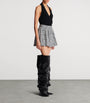 Balmain Black Tweed Pleated Mini Skirt